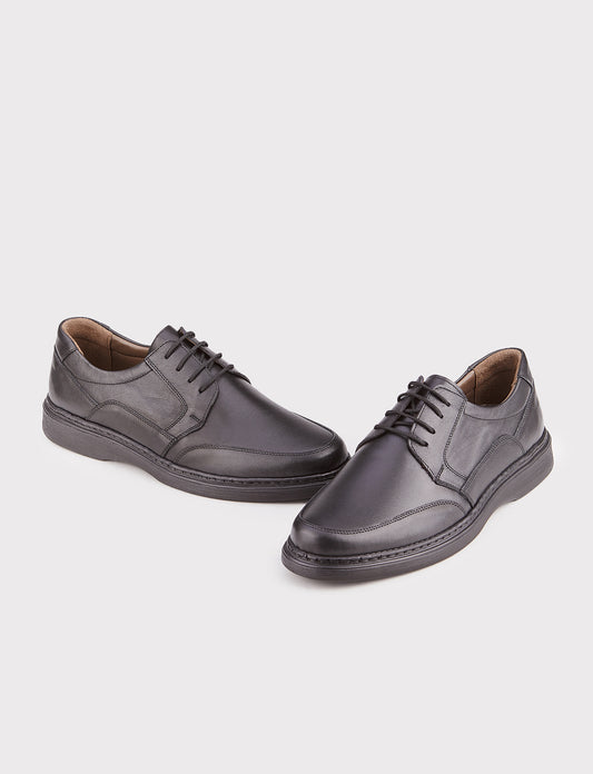 Cabani 382 Erkek %100 Hakiki Deri Günlük Ayakkabı Siyah Napa