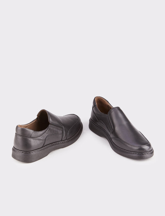 Cabani 381 Erkek %100 Hakiki Deri Günlük Ayakkabı Siyah Napa