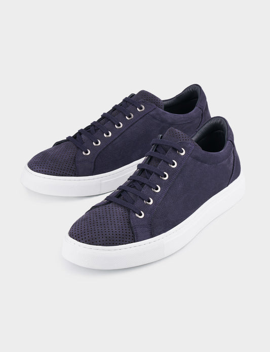 Cabani 518M995B Erkek %100 Hakiki Deri Sneaker Ayakkabı 1064 Lacivert Nubuk