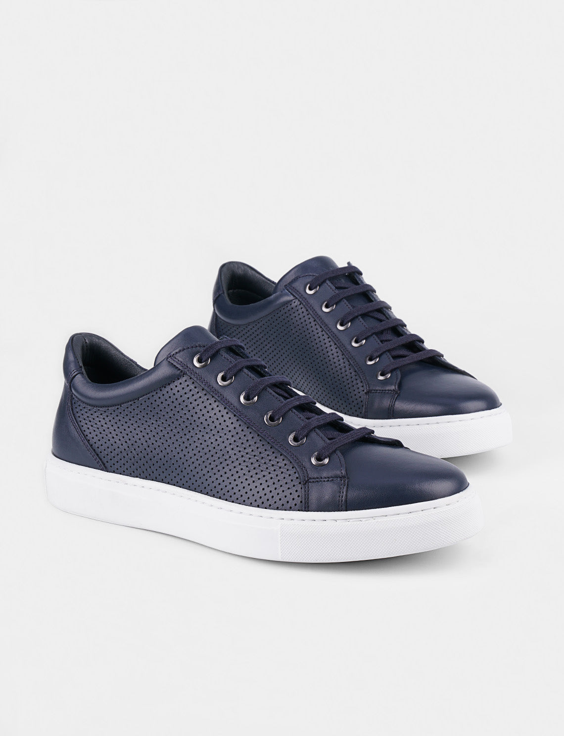 Cabani 518M995B Erkek %100 Hakiki Deri Sneaker Ayakkabı Lacivert