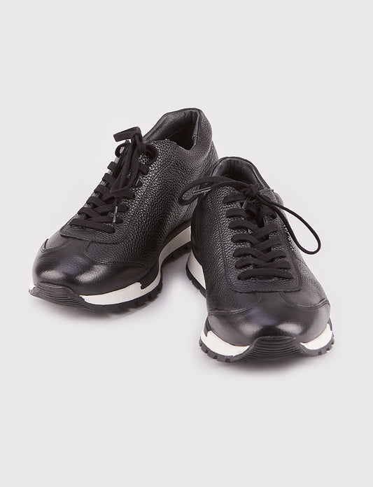 Cabani 460M747 Erkek %100 Hakiki Deri Sneaker Ayakkabı 432 Siyah Geyik