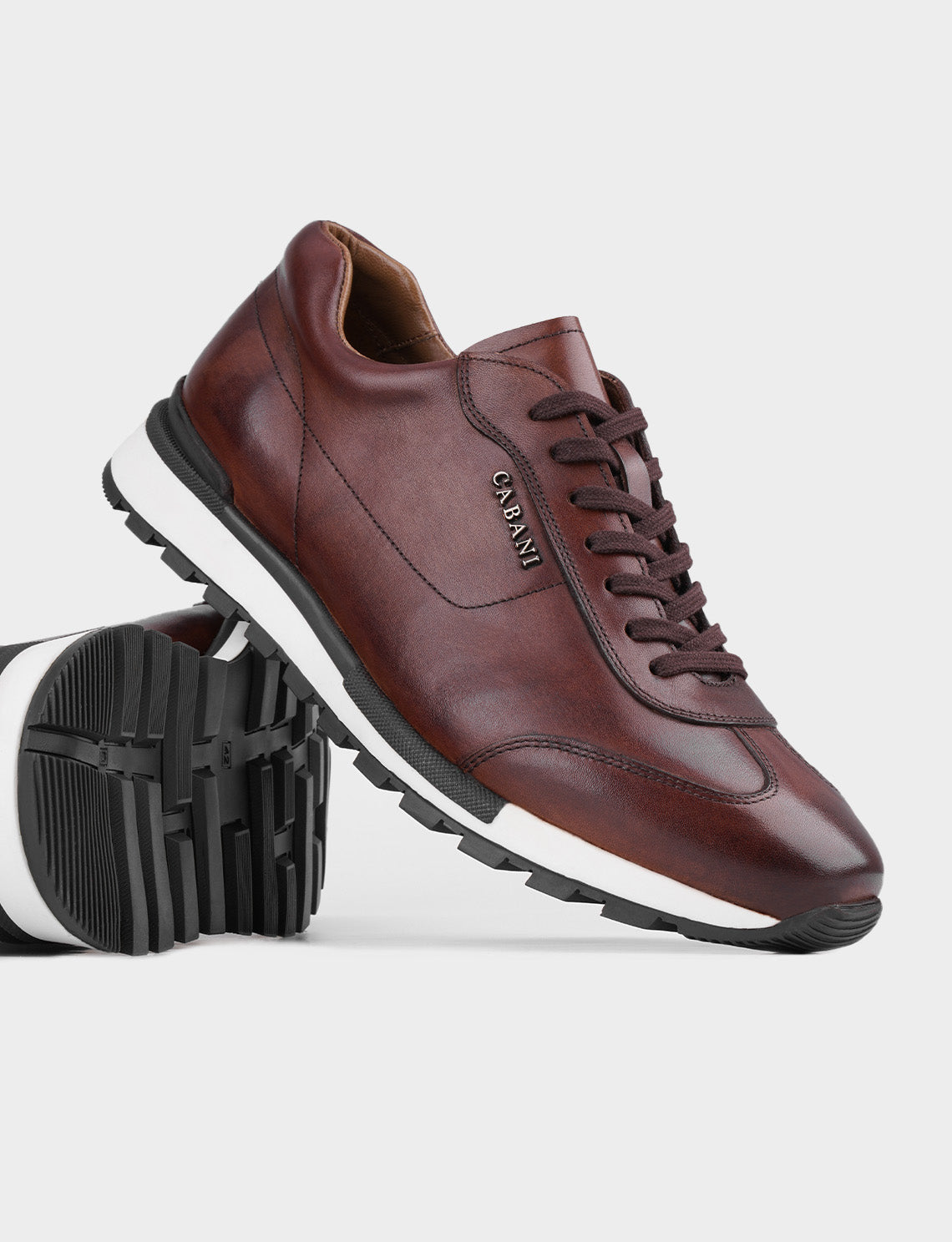 Cabani 460M747 Erkek %100 Hakiki Deri Sneaker Ayakkabı 691 Kahve Sannetta