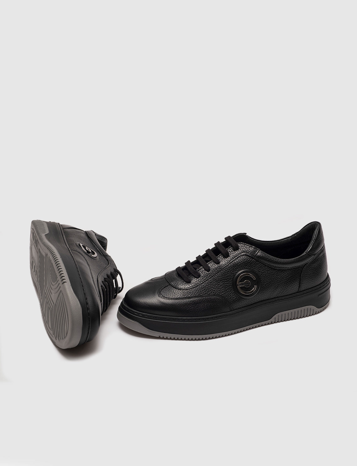 Cabani 508M1571 Erkek %100 Hakiki Deri Sneaker Ayakkabı 432 Siyah Geyik