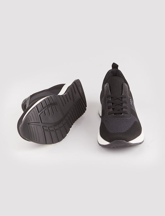 Cabani 520B1553 Erkek Triko Sneaker Ayakkabı 1095 Siyah Triko-Gri Triko