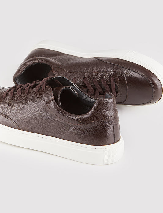 Cabani 518M1546 Erkek %100 Hakiki Deri Sneaker Ayakkabı 027 Kahve Ufak Kırma