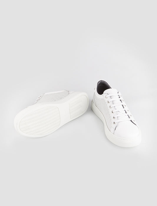 Cabani 518M995B Erkek %100 Hakiki Deri Sneaker Ayakkabı Beyaz