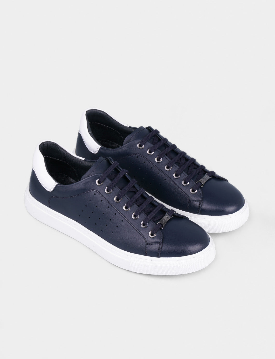 Cabani 518M366 Erkek %100 Hakiki Deri Sneaker Ayakkabı Lacivert