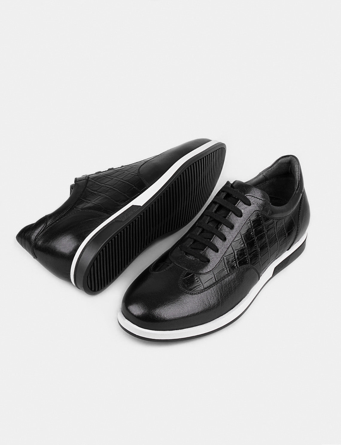 Cabani 323M1574 Erkek %100 Hakiki Deri Sneaker Ayakkabı Siyah