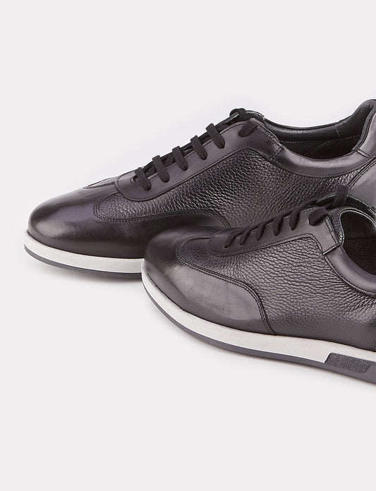Cabani 323M1574 Erkek %100 Hakiki Deri Sneaker Ayakkabı 1149 siyah antik-siyah geyik