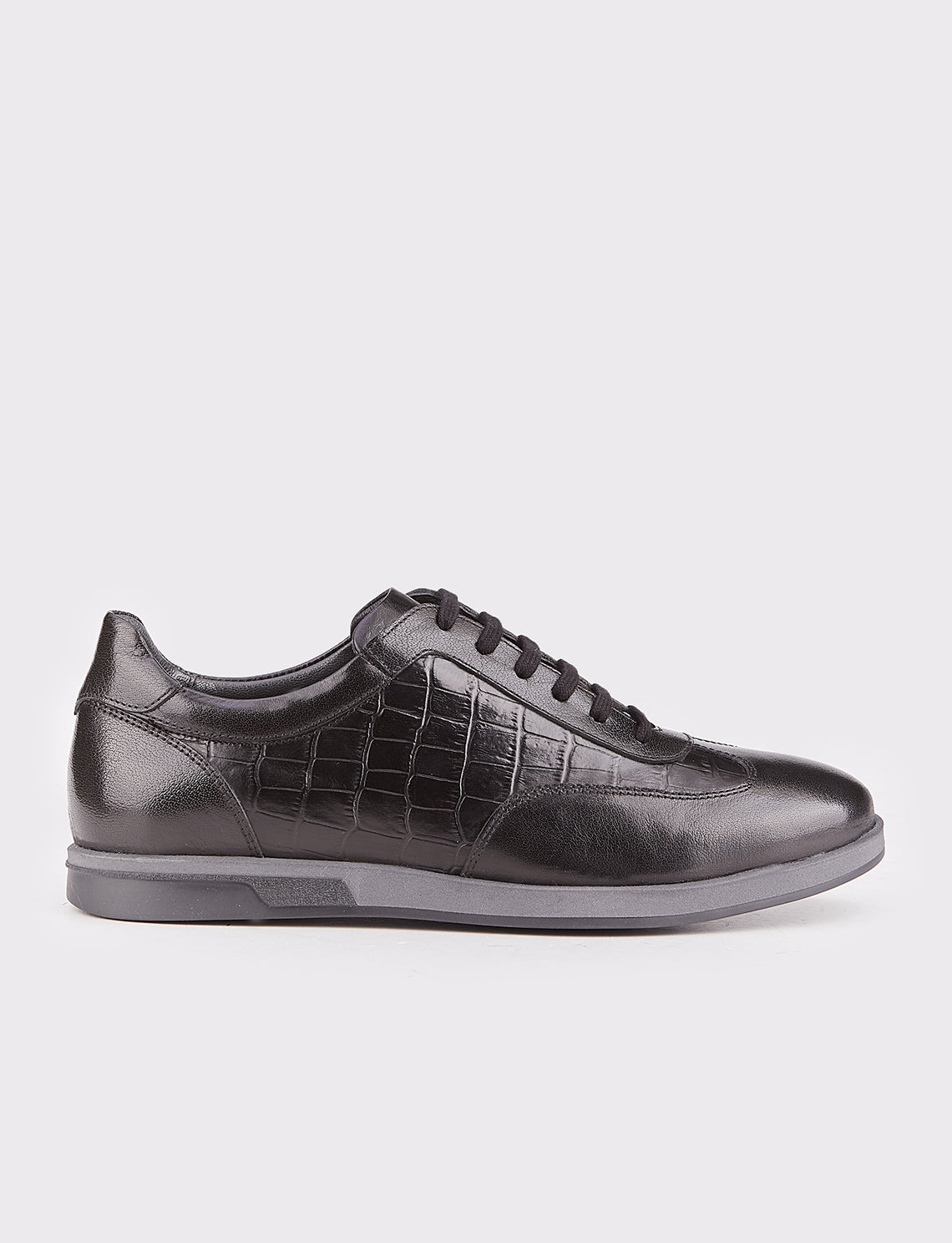 Cabani 323M1574 Erkek %100 Hakiki Deri Sneaker Ayakkabı Siyah