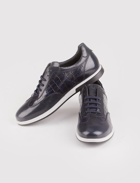 Cabani 323M1574 Erkek %100 Hakiki Deri Sneaker Ayakkabı 771 Laci Şıngıl-Laci Crocodile