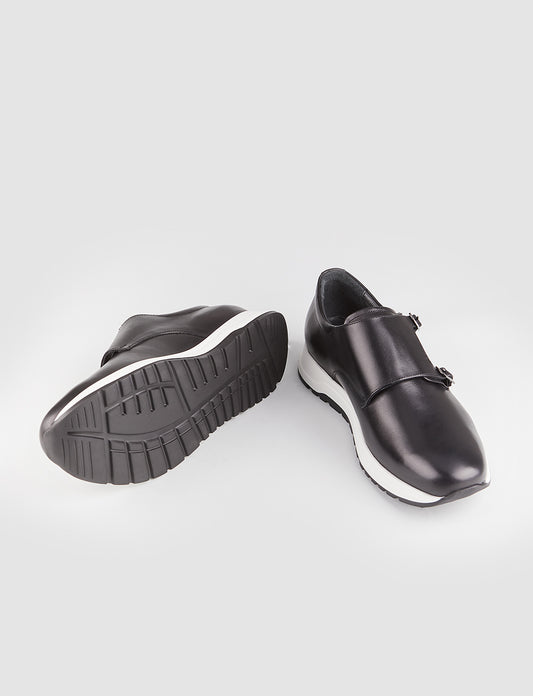 Cabani 520M1544 Erkek %100 Hakiki Deri Sneaker Ayakkabı Siyah