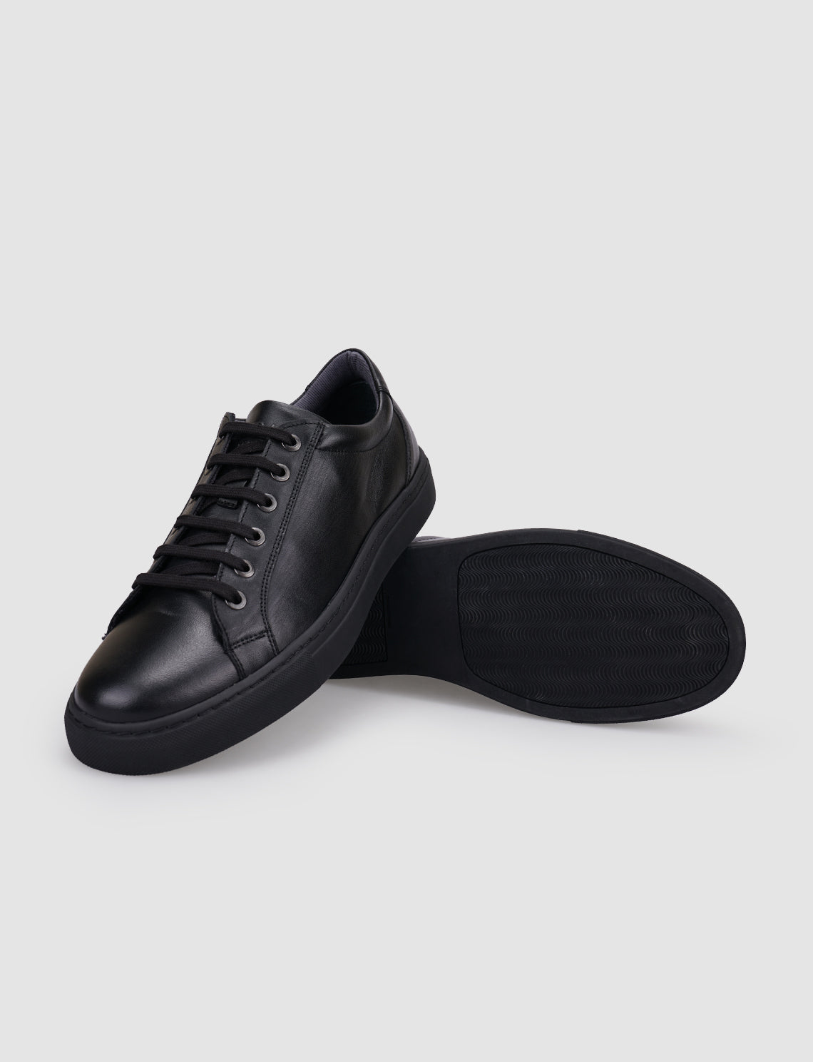 Cabani 518B995 Erkek %100 Hakiki Deri Sneaker Ayakkabı Siyah