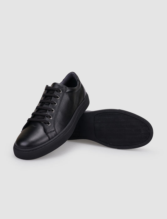 Cabani 518B995 Erkek %100 Hakiki Deri Sneaker Ayakkabı Siyah
