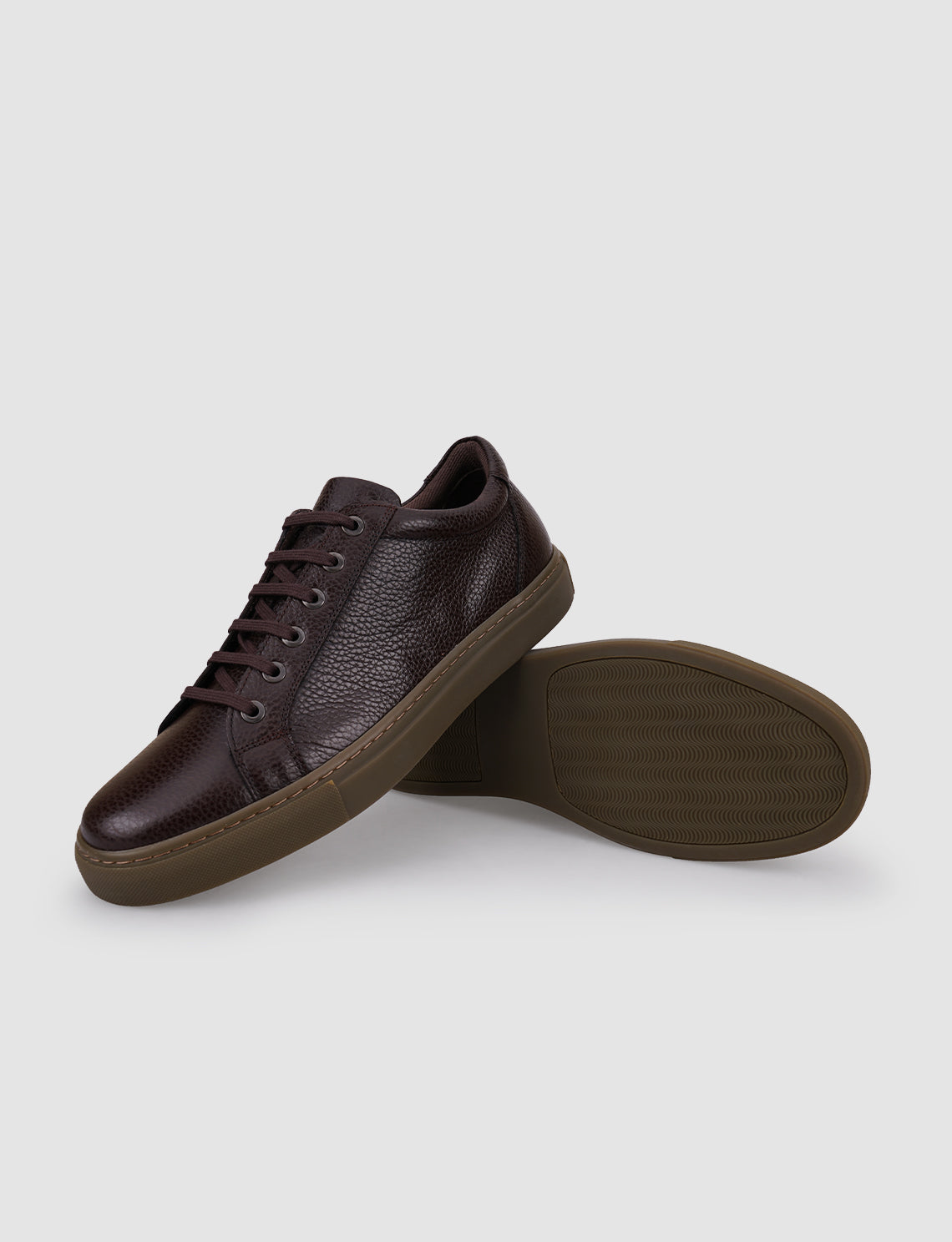 Cabani 518B995 Erkek %100 Hakiki Deri Sneaker Ayakkabı 035 Kahve Baskılı