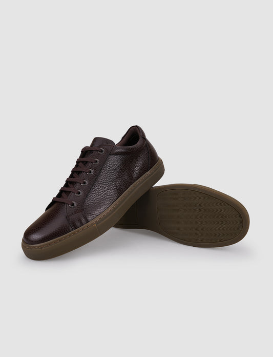 Cabani 518B995 Erkek %100 Hakiki Deri Sneaker Ayakkabı 035 Kahve Baskılı