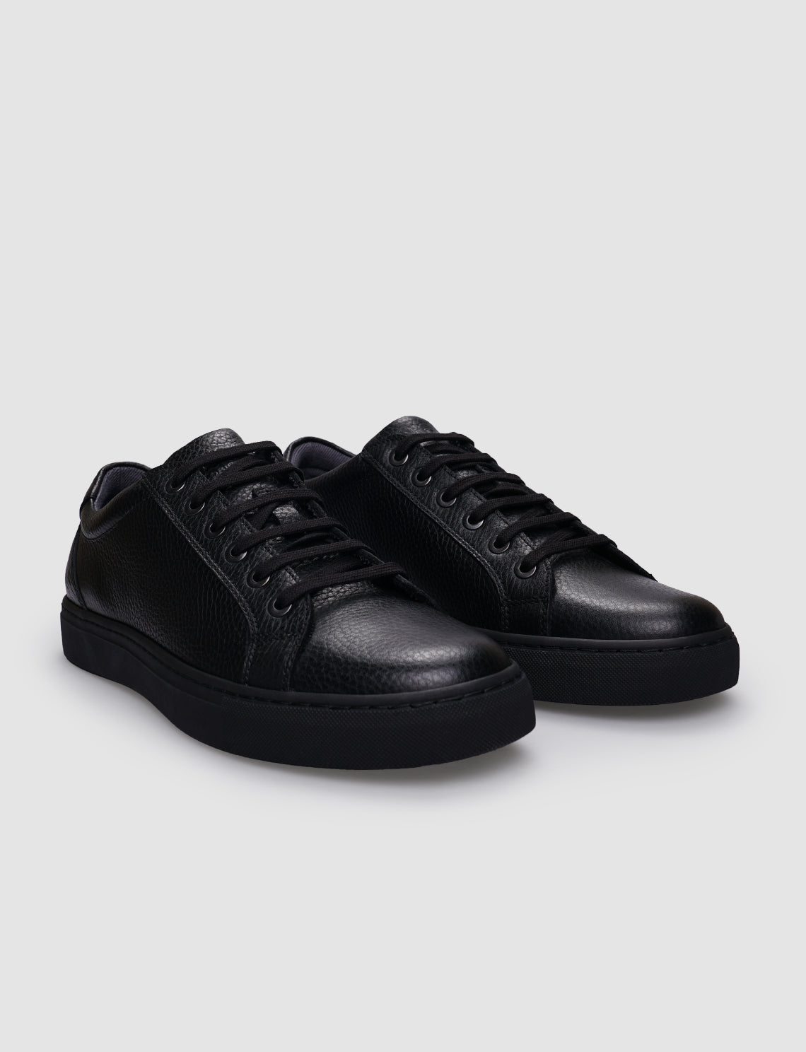 Cabani 518B995 Erkek %100 Hakiki Deri Sneaker Ayakkabı 011 Siyah Kırma- Siyah Taban