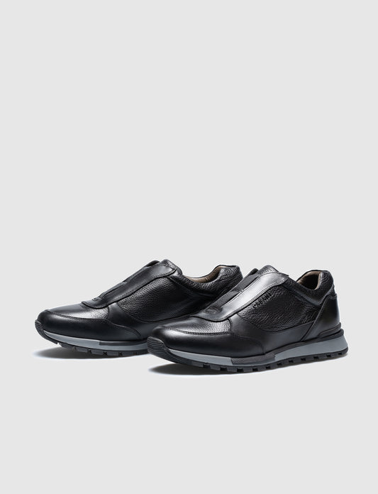 Cabani 460C1579 Erkek %100 Hakiki Deri Sneaker Ayakkabı 1149 siyah antik-siyah geyik