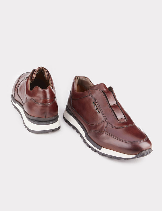 Cabani 460C1579 Erkek %100 Hakiki Deri Sneaker Ayakkabı 691 Kahve Sanetta