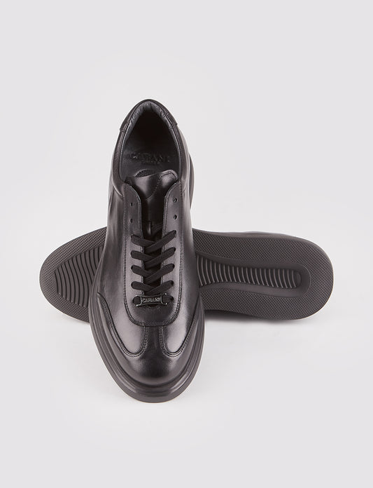 Cabani 114M455 Erkek %100 Hakiki Deri Sneaker Ayakkabı 017 Siyah Antik-Siyah Geyik