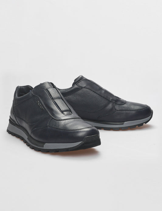 Cabani 460K1579 Erkek %100 Hakiki Deri Sneaker Ayakkabı Lacivert