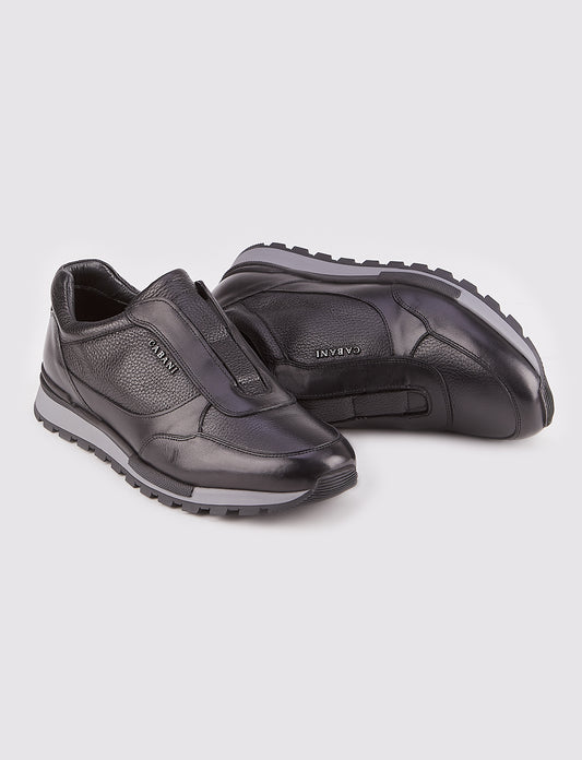 Cabani 460K1579 Erkek %100 Hakiki Deri Sneaker Ayakkabı 1149 siyah antik-siyah geyik