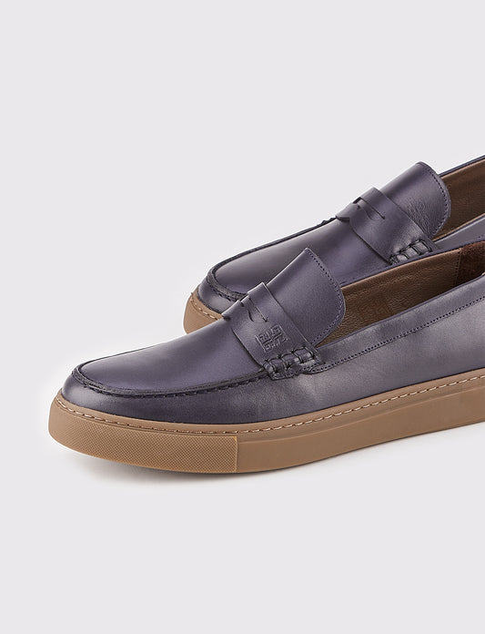 Cabani 518M1587 Erkek %100 Hakiki Deri Sneaker Ayakkabı 790 Lacivert Antik