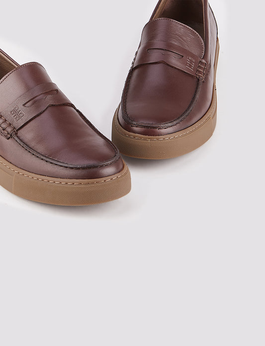 Cabani 518M1587 Erkek %100 Hakiki Deri Sneaker Ayakkabı 657 Kahve Antik