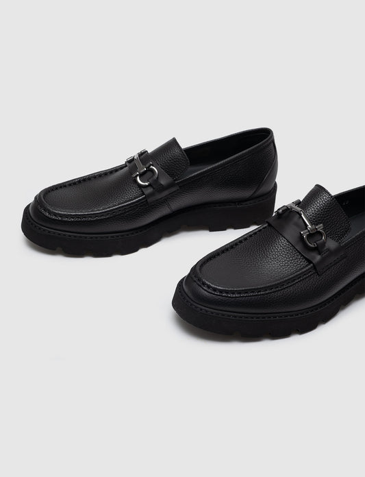 Cabani 6104 Erkek %100 Hakiki Deri Günlük Ayakkabı Siyah Cervo-Black Mat Passform (3-5)