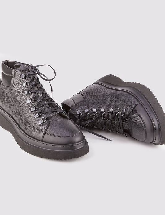 Cabani 6540 Erkek %100 Hakiki Deri Loafer Bot Black Mat-Black Tarandus