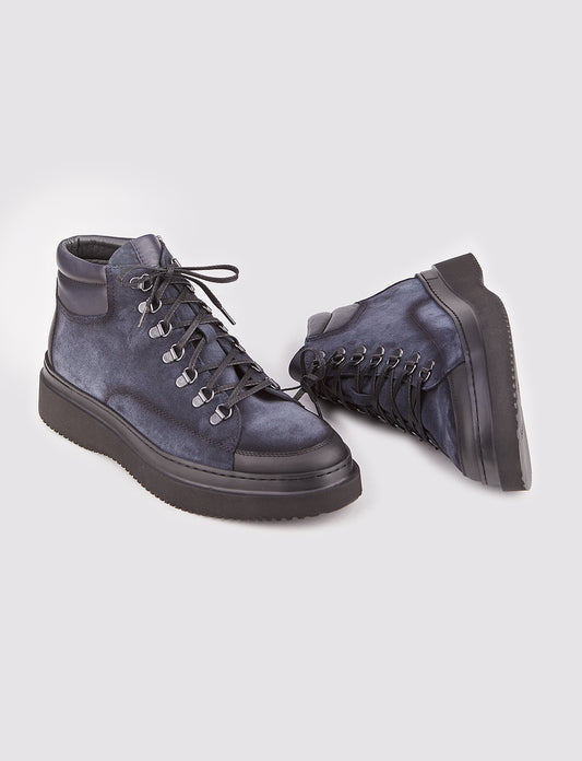 Cabani 6540 Erkek %100 Hakiki Deri Loafer Bot Blck Mat Pass-Drk N.BluAnt.S.2-4)Drk N.Blu M.3-5