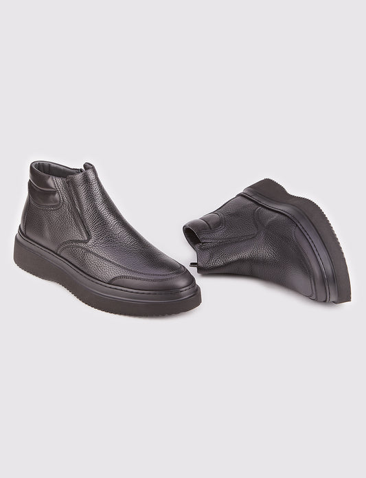 Cabani 6554 Erkek %100 Hakiki Deri Günlük Bot Blacl Mat Pass(1-5)-Blck Trnds(2-3)Blk Mts Zeus 4