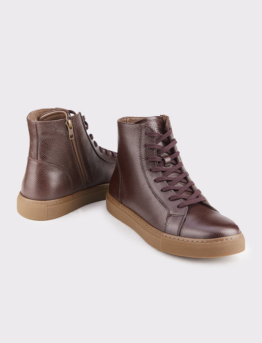 Cabani 518E1582 Erkek %100 Hakiki Deri Loafer Bot 027 Kahve Ufak Kırma