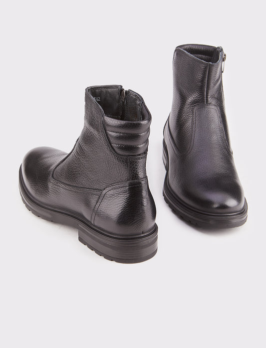 Cabani 546E721 Erkek %100 Hakiki Deri Loafer Bot 426 Siyah Kırma