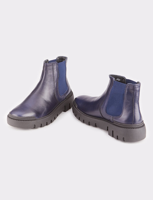 Cabani 542E1595 Erkek %100 Hakiki Deri Loafer Bot Lacivert