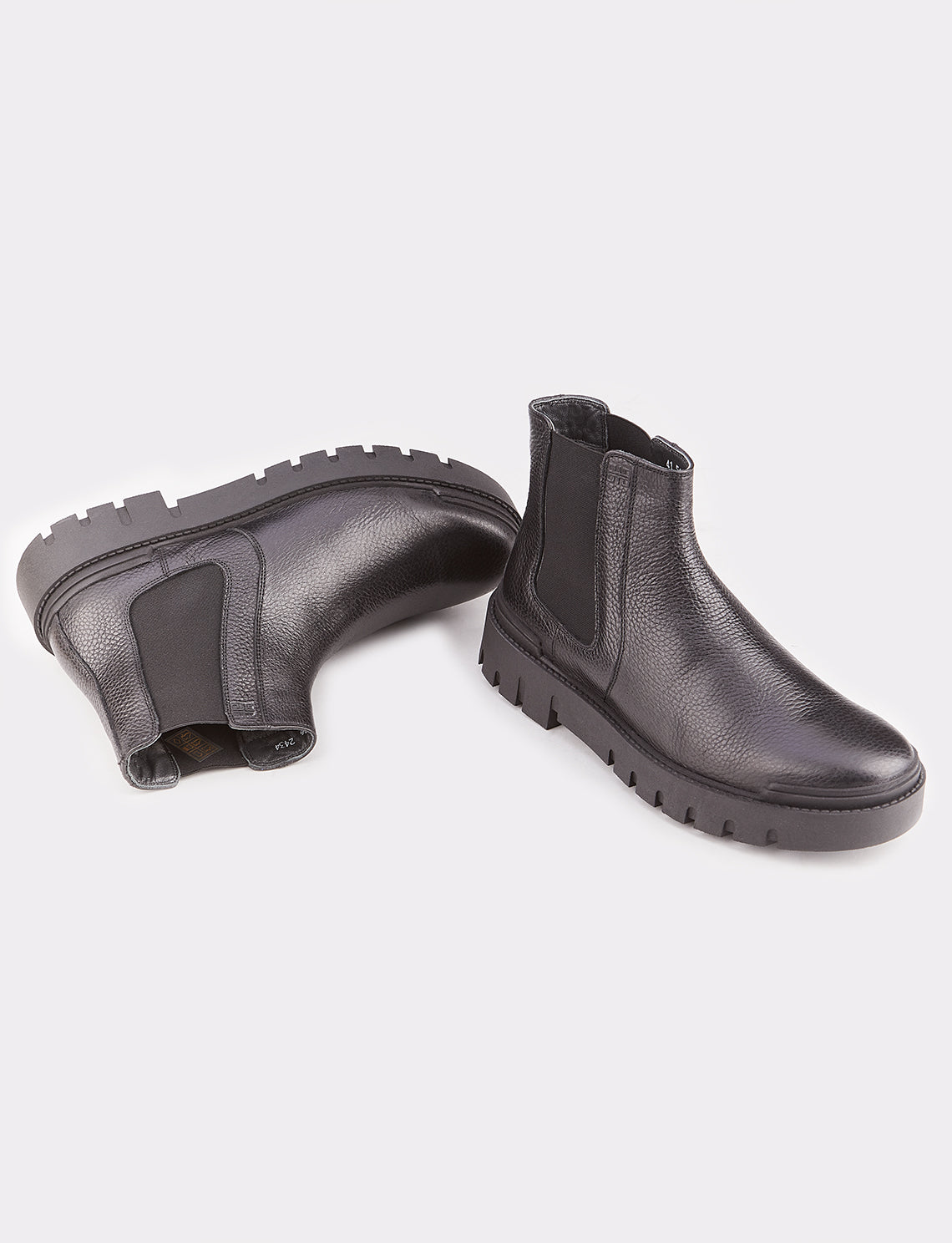 Cabani 542E1595 Erkek %100 Hakiki Deri Loafer Bot 426 Siyah Kırma