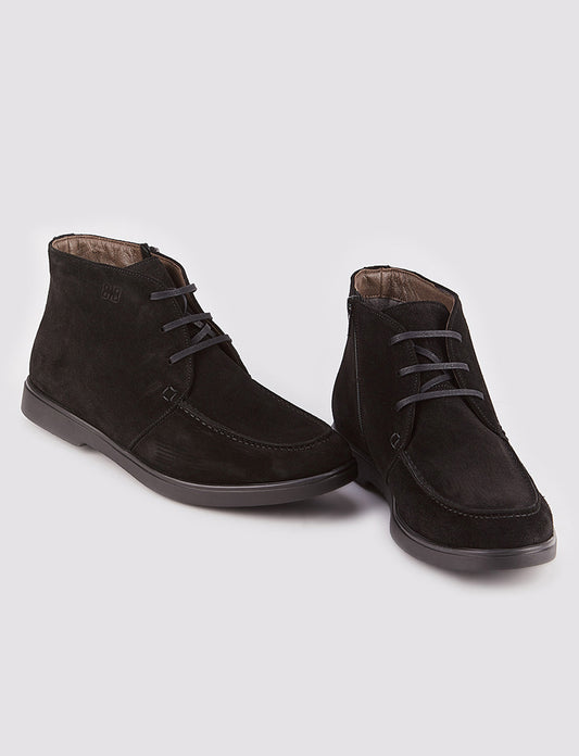 Cabani 512E1606 Erkek Süet Hakiki Deri Loafer Bot 005 Siyah Suet