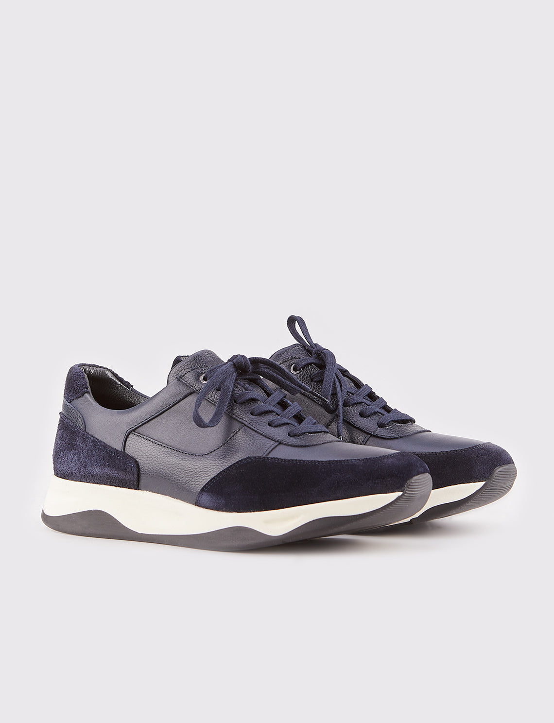 Cabani 535K1577 Erkek %100 Hakiki Deri Sneaker Ayakkabı Lacivert