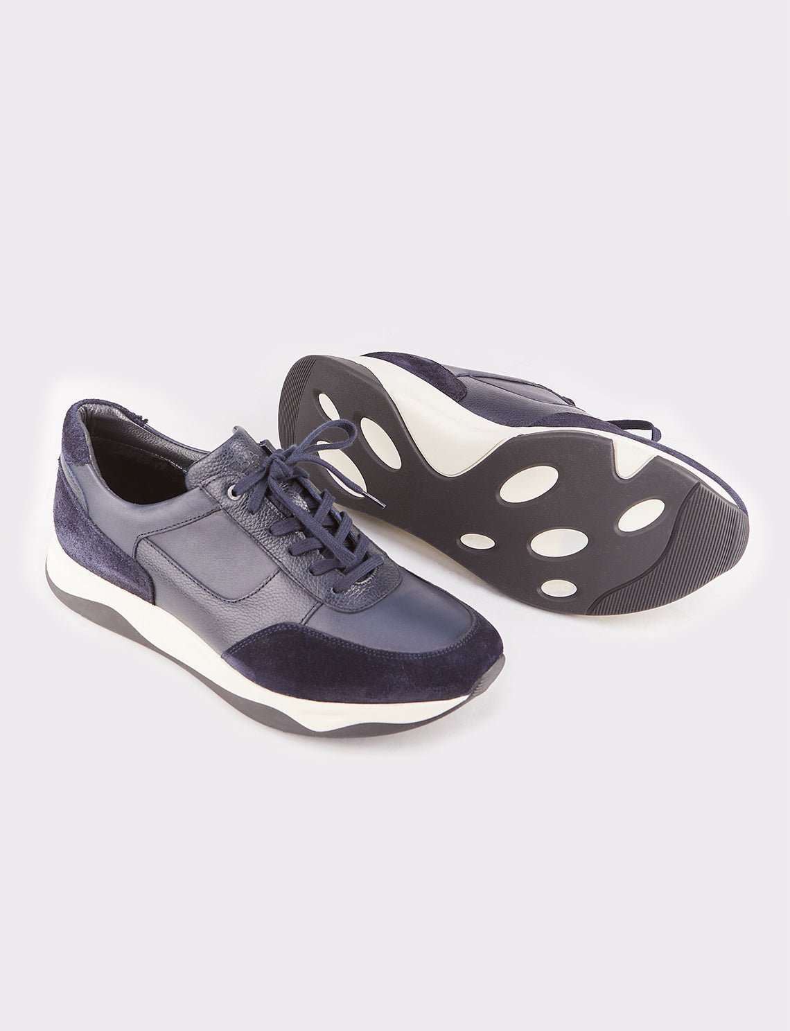 Cabani 535K1577 Erkek %100 Hakiki Deri Sneaker Ayakkabı Lacivert