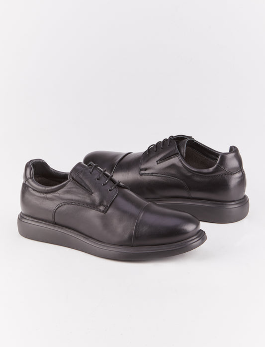 Cabani 114E1576 Erkek %100 Hakiki Deri Sneaker Ayakkabı 017 Siyah Antik-Siyah Geyik