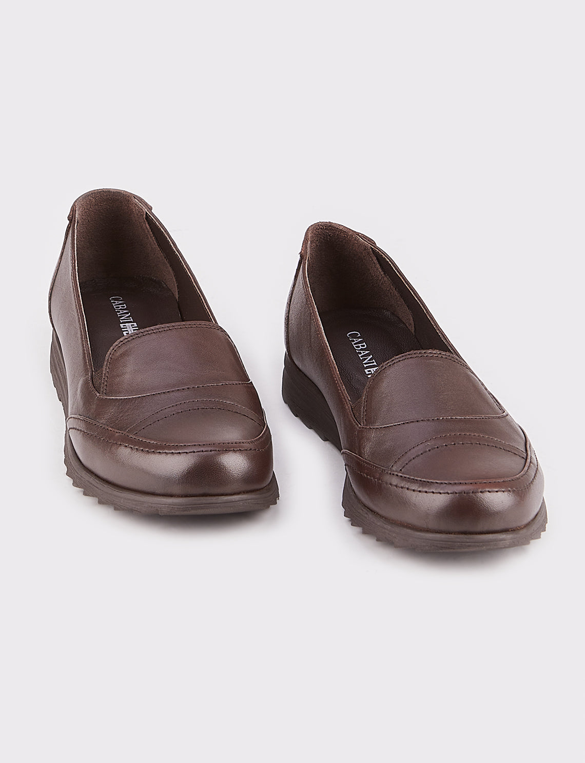 Women Brown Genuine Leather Casual Flat Shoes