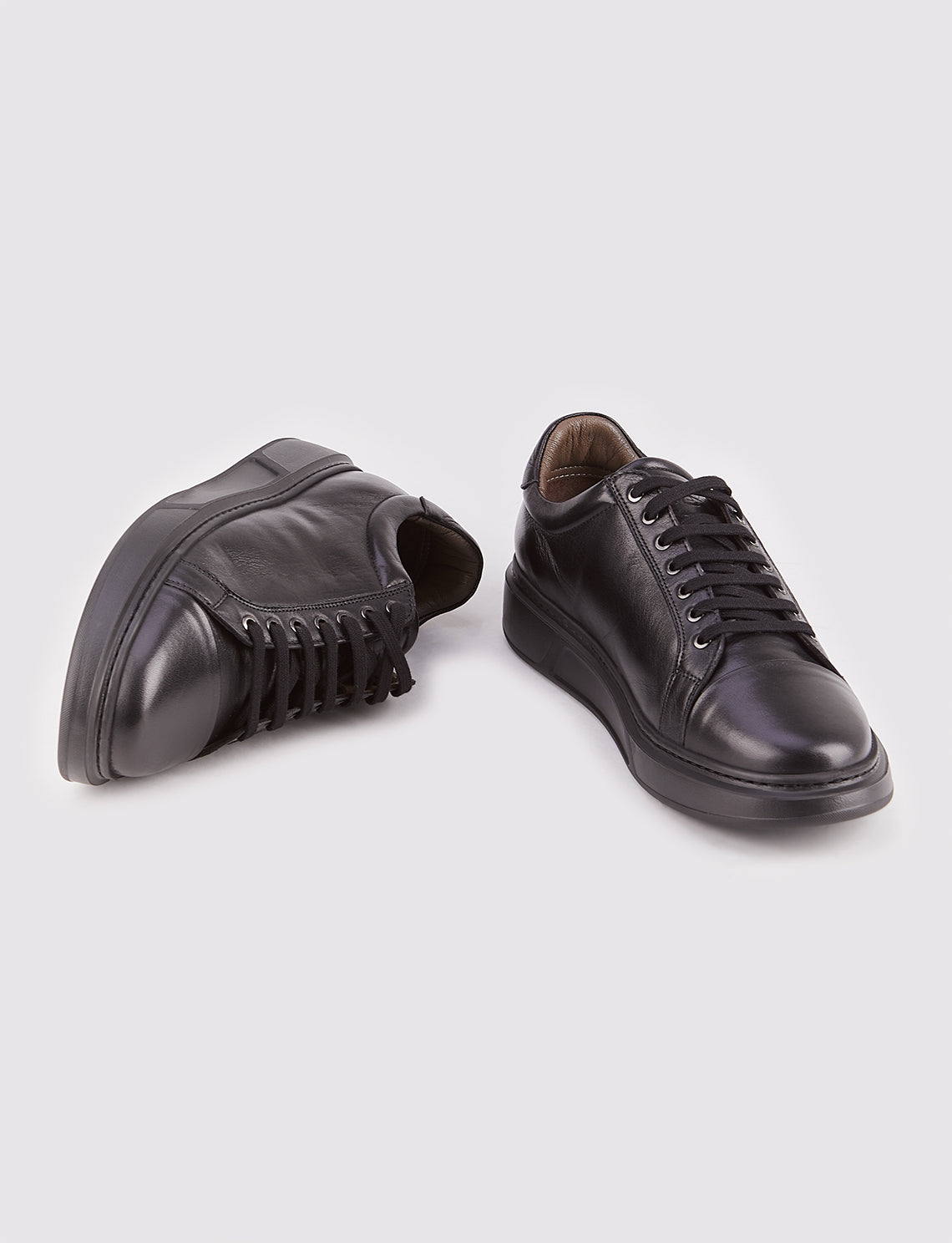 Cabani 539M1596 Erkek %100 Hakiki Deri Sneaker Ayakkabı Siyah