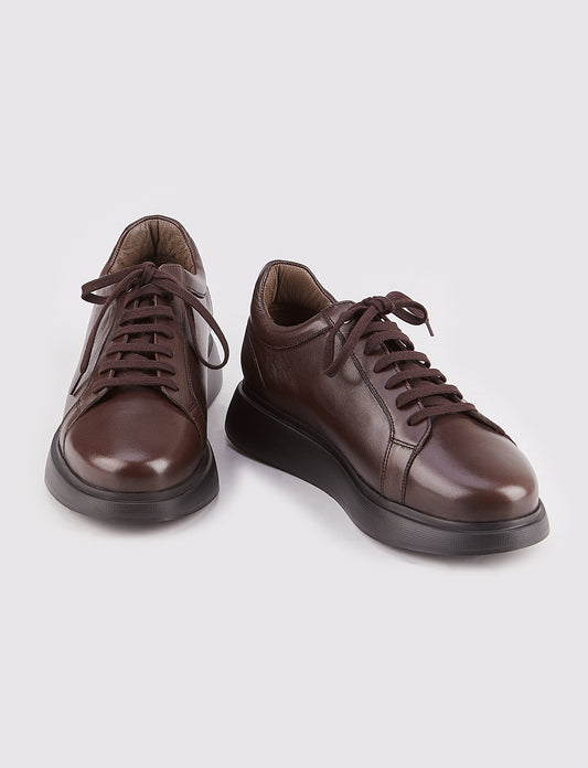 Cabani 544M1597 Erkek %100 Hakiki Deri Sneaker Ayakkabı 314 Kahve Antik