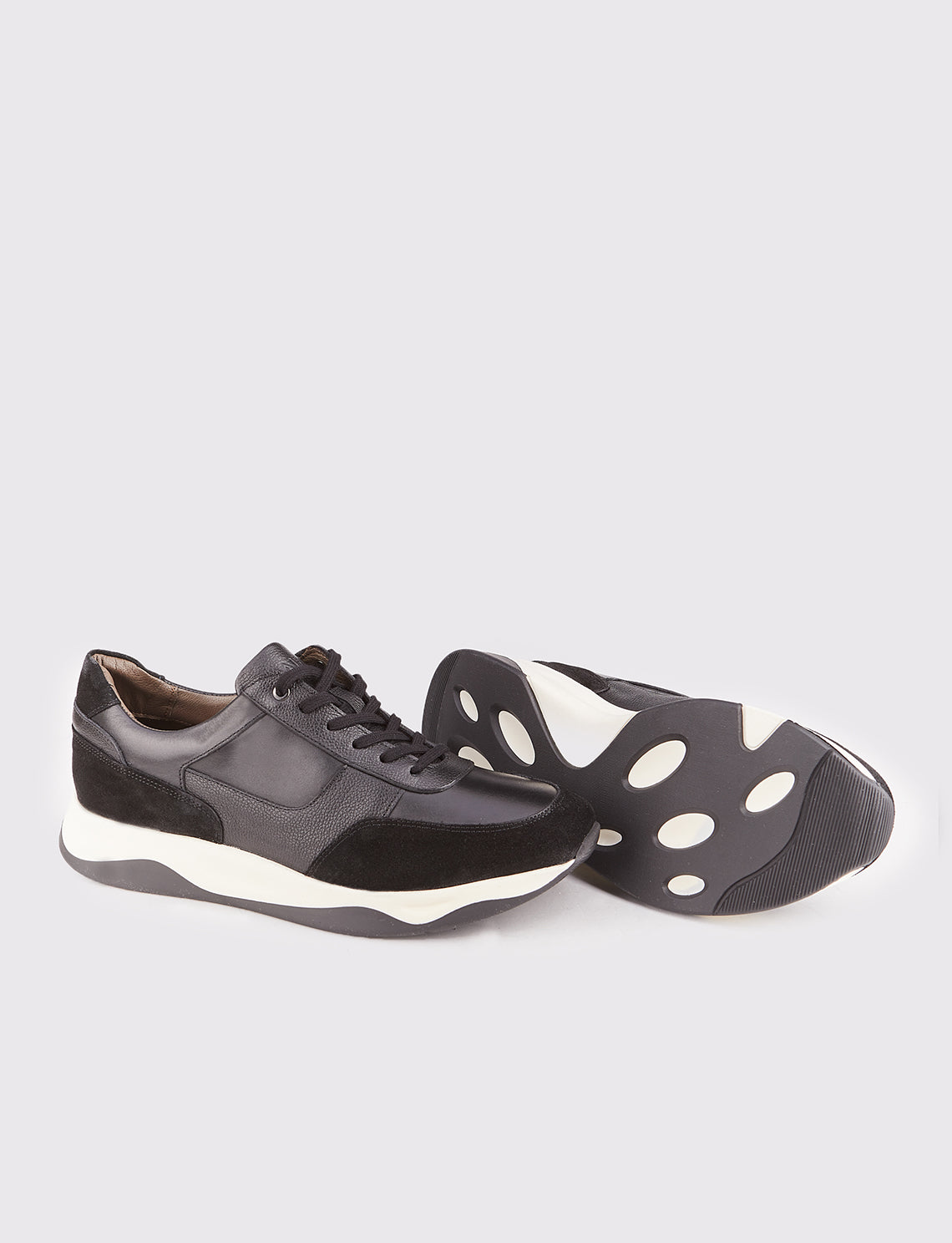 Cabani 535M1577 Erkek %100 Hakiki Deri Sneaker Ayakkabı Siyah