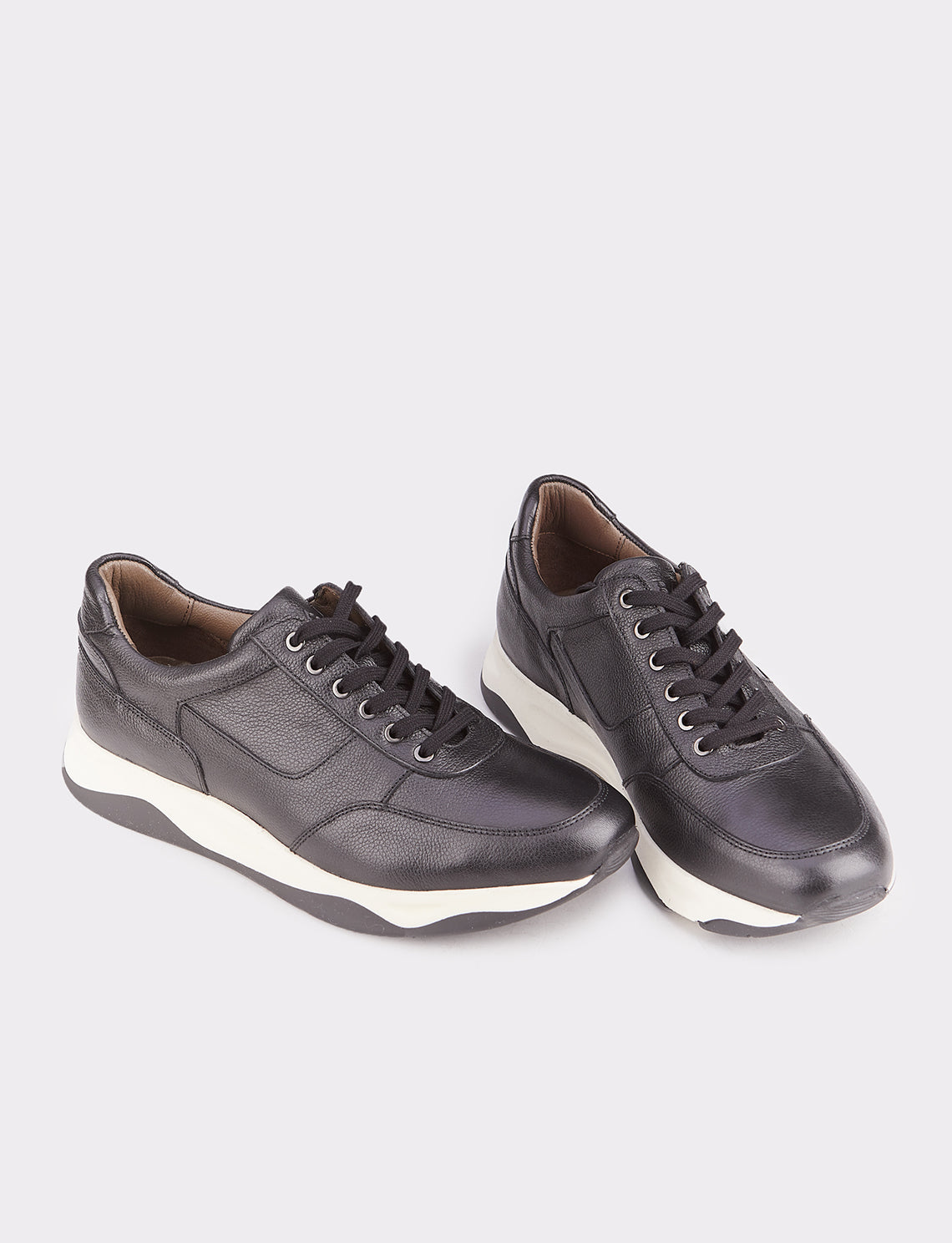 Cabani 535M1577 Erkek %100 Hakiki Deri Sneaker Ayakkabı Siyah