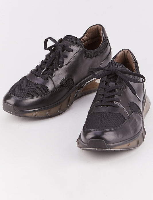 Cabani 552M1588 Erkek %100 Hakiki Deri Sneaker Ayakkabı 017 Siyah Antik-Siyah Geyik
