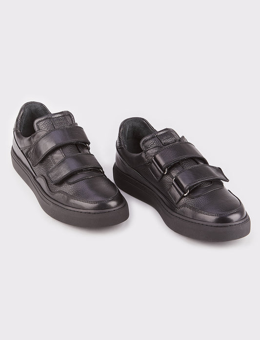 Cabani 518M1593 Erkek %100 Hakiki Deri Sneaker Ayakkabı 437 Siyah Napa-Siyah Geyik