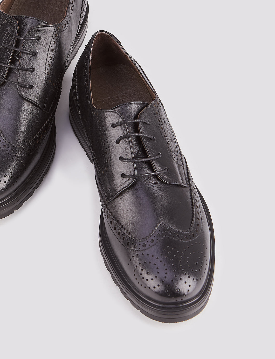 Cabani 546M506 Erkek %100 Hakiki Deri Sneaker Ayakkabı 017 Siyah Antik-Siyah Geyik