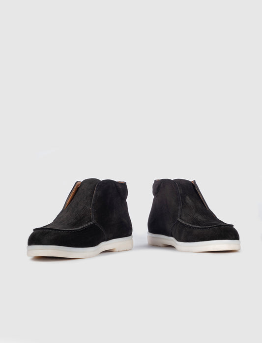 Cabani 6000 Erkek Süet Hakiki Deri Loafer Bot Siyah