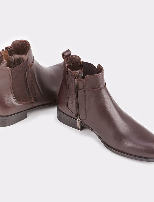 Cabani 32750-K Erkek %100 Hakiki Deri Günlük Bot Kahve Yakma